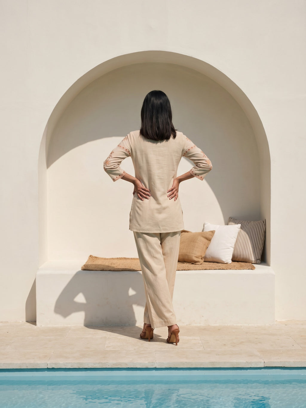 Philauri Cotton Embroidered Tunic with Palazzos