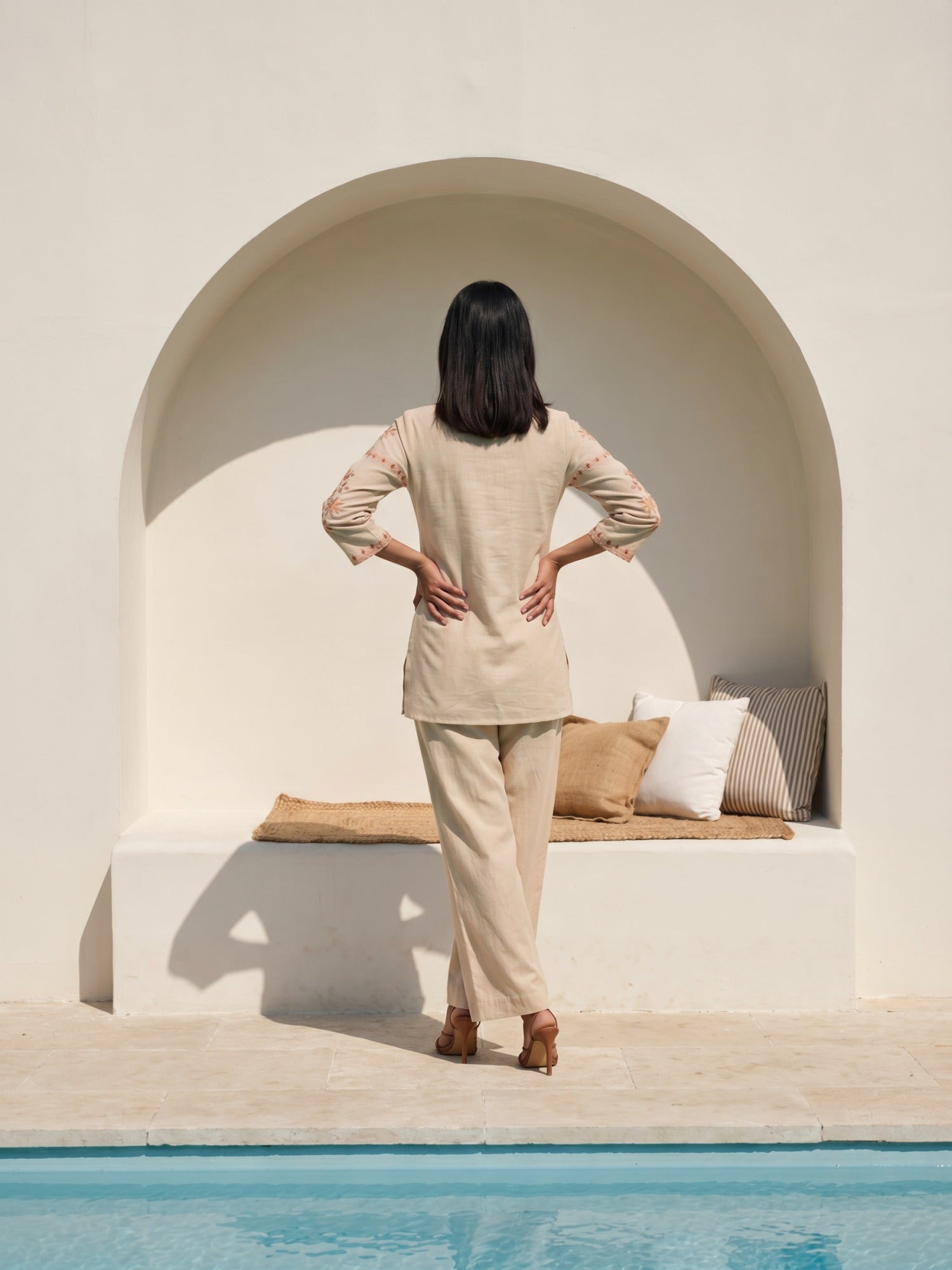 Philauri Cotton Embroidered Tunic with Palazzos