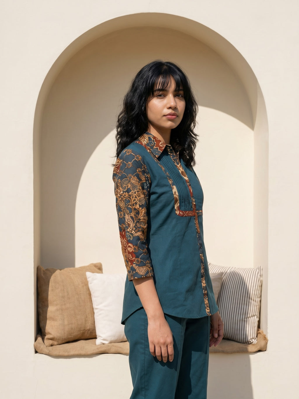 Philauri Cotton Printed Shirt with Trousers