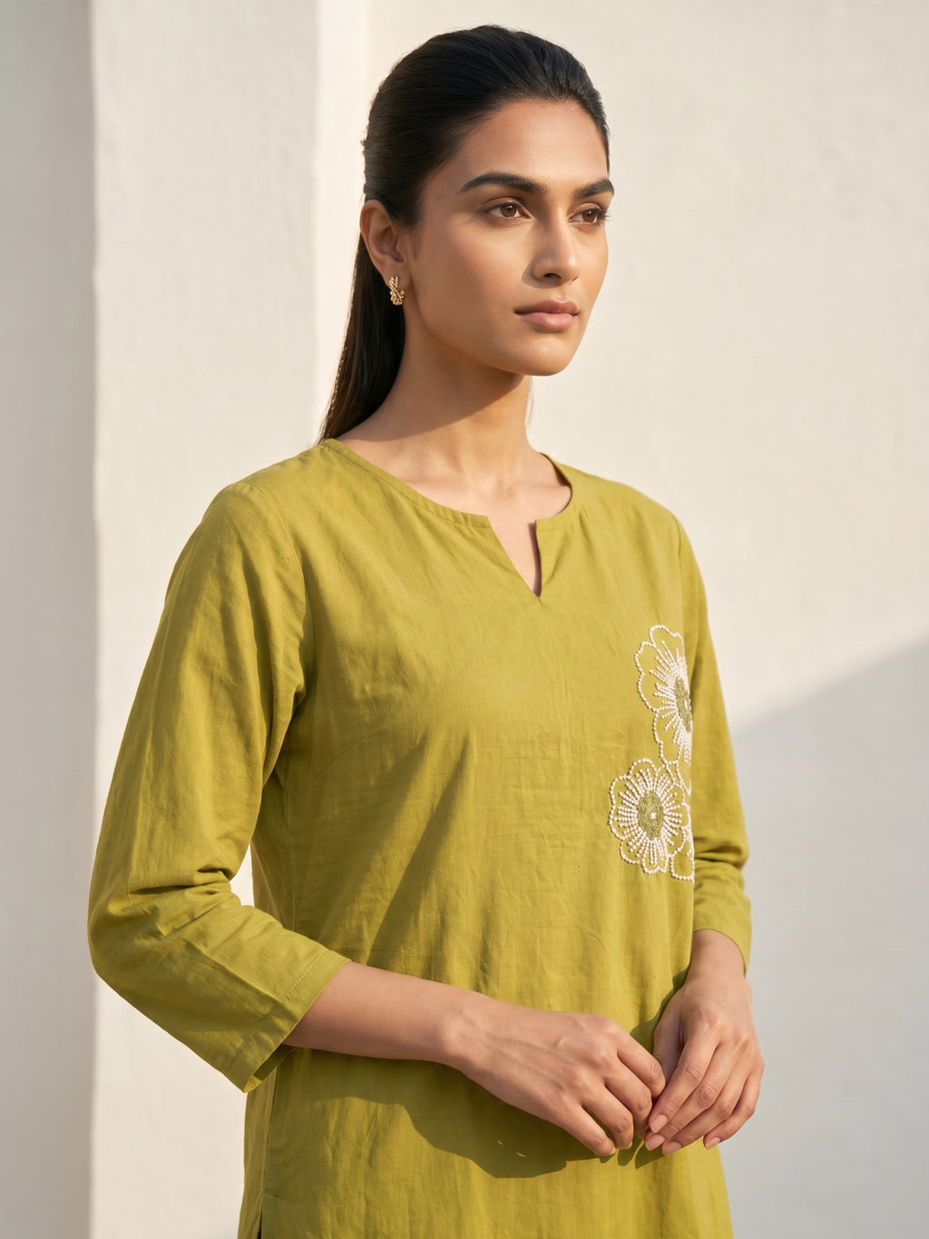 Philauri Cotton Embroidered Tunic with Trousers