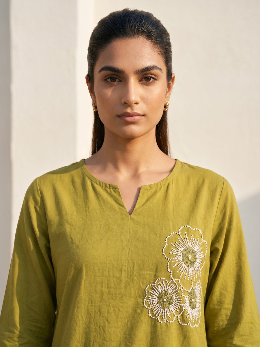 Philauri Cotton Embroidered Tunic with Trousers