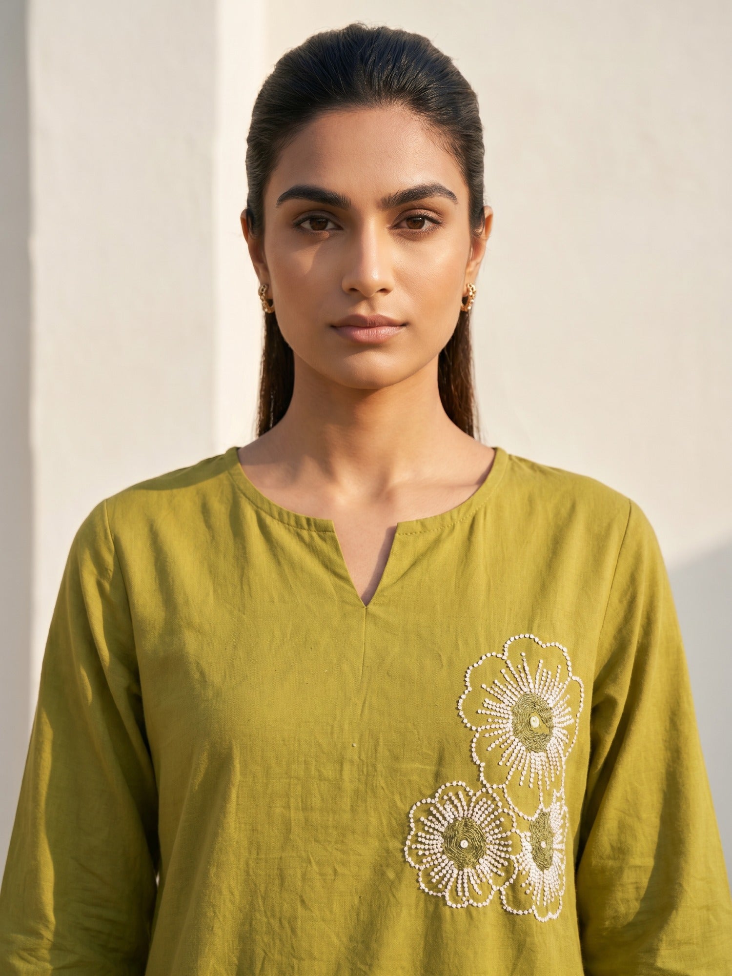Philauri Cotton Embroidered Tunic with Trousers