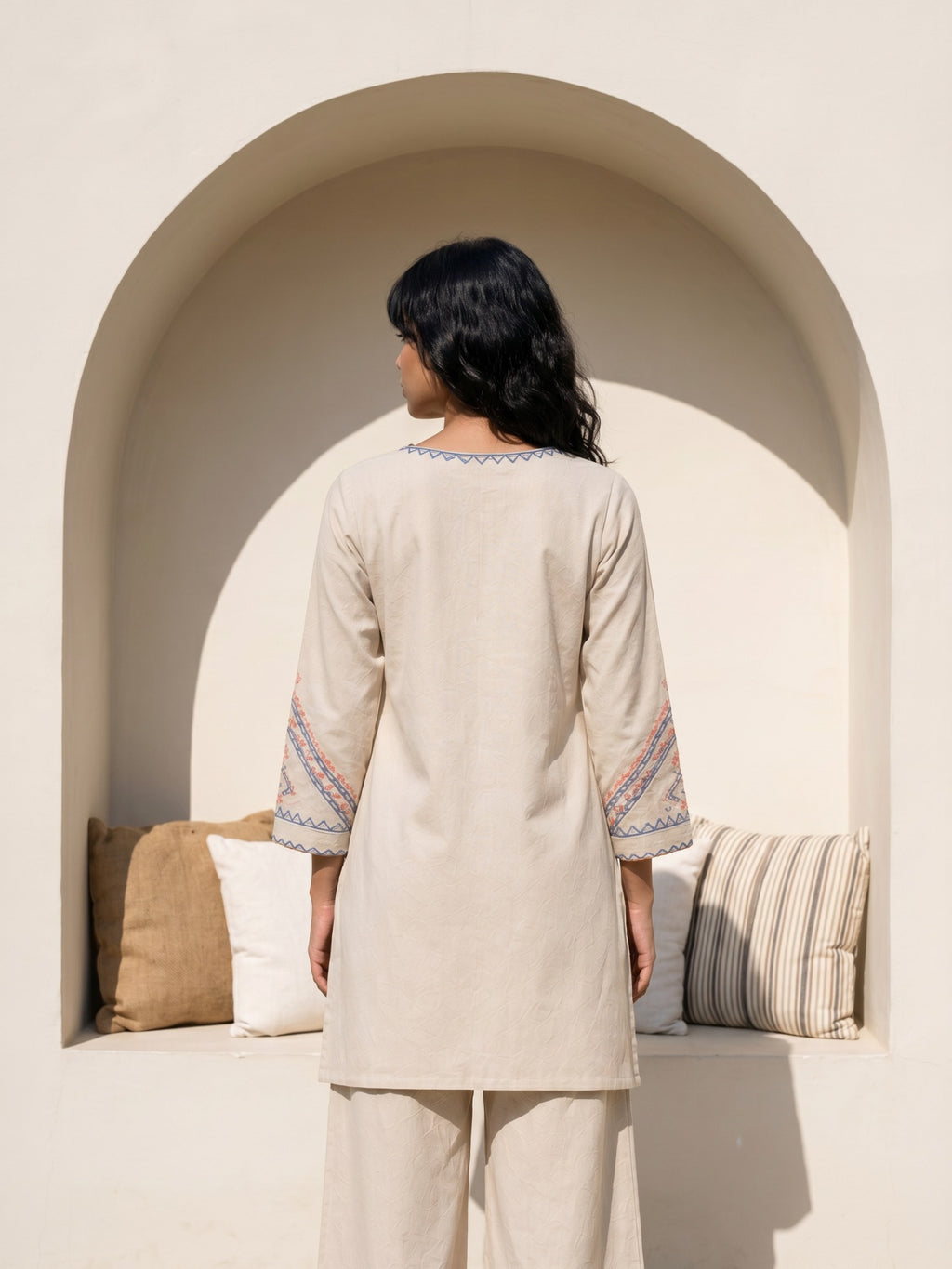 Philauri Cotton Embroidered Tunic with Palazzos
