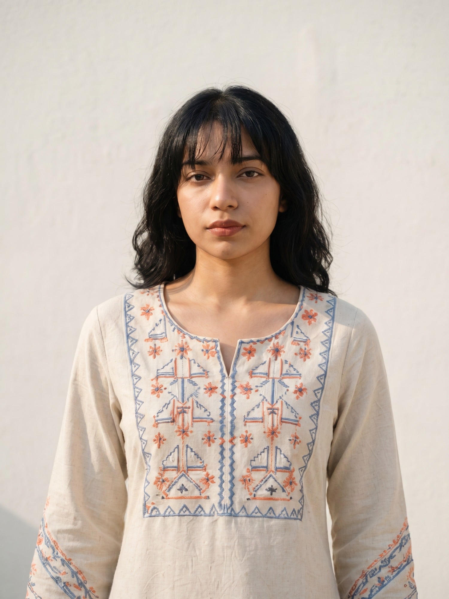 Philauri Cotton Embroidered Tunic with Palazzos