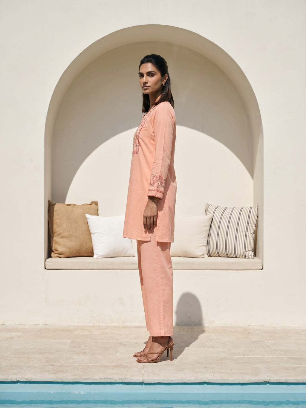Philauri Cotton Embroidered Tunic with Palazzos