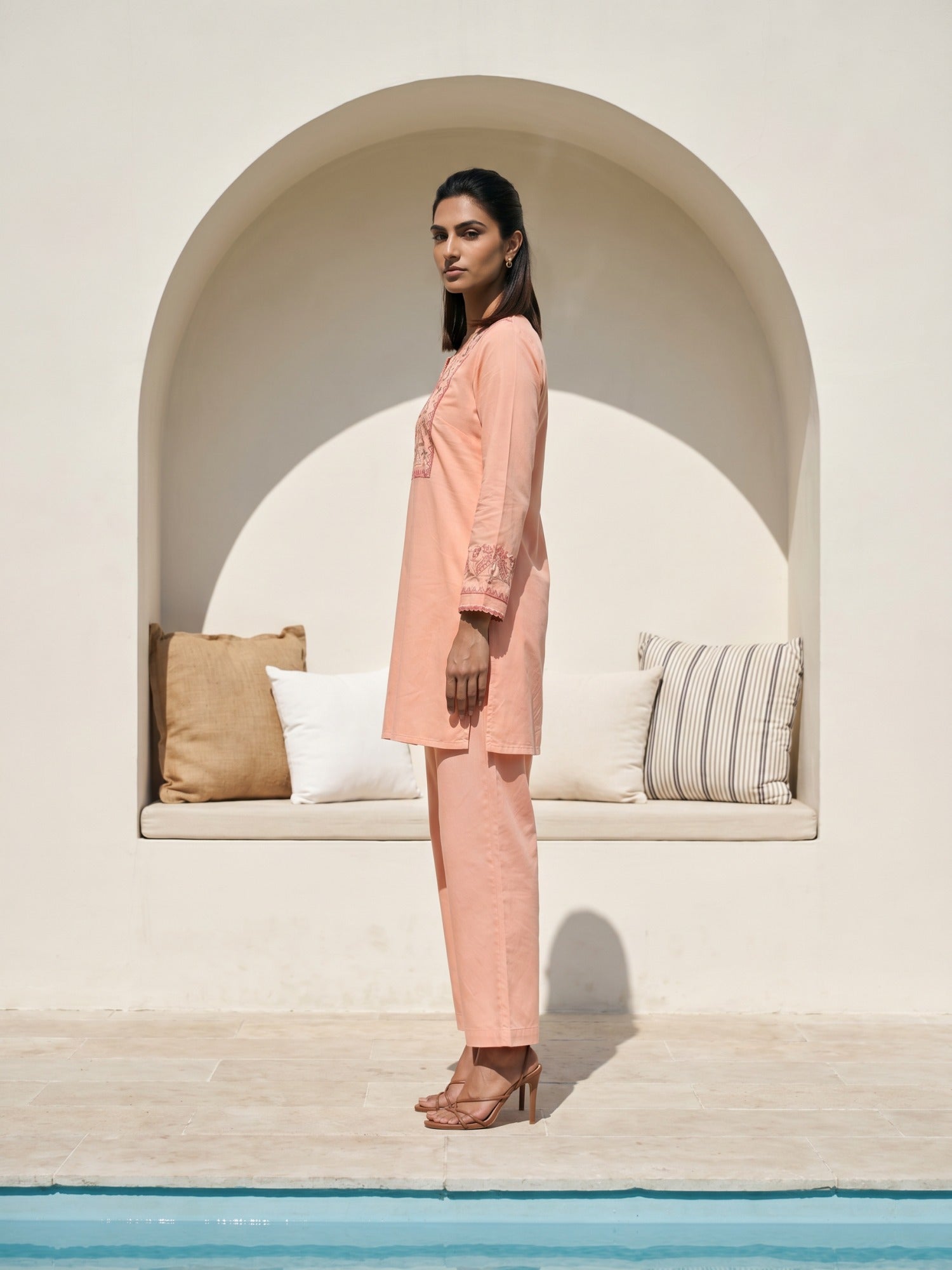 Philauri Cotton Embroidered Tunic with Palazzos