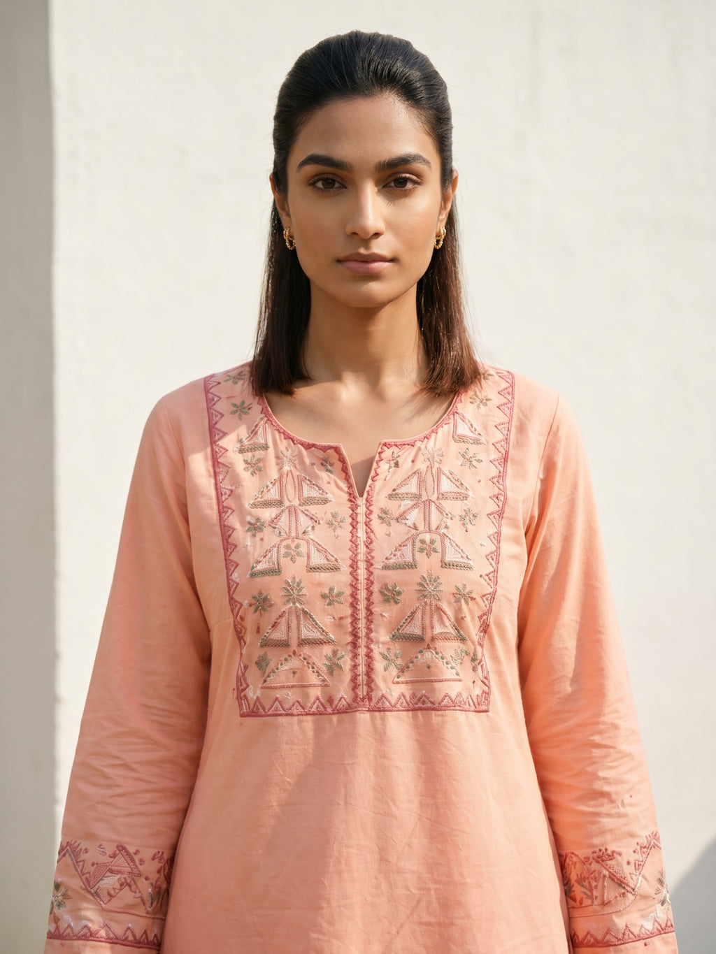 Philauri Cotton Embroidered Tunic with Palazzos