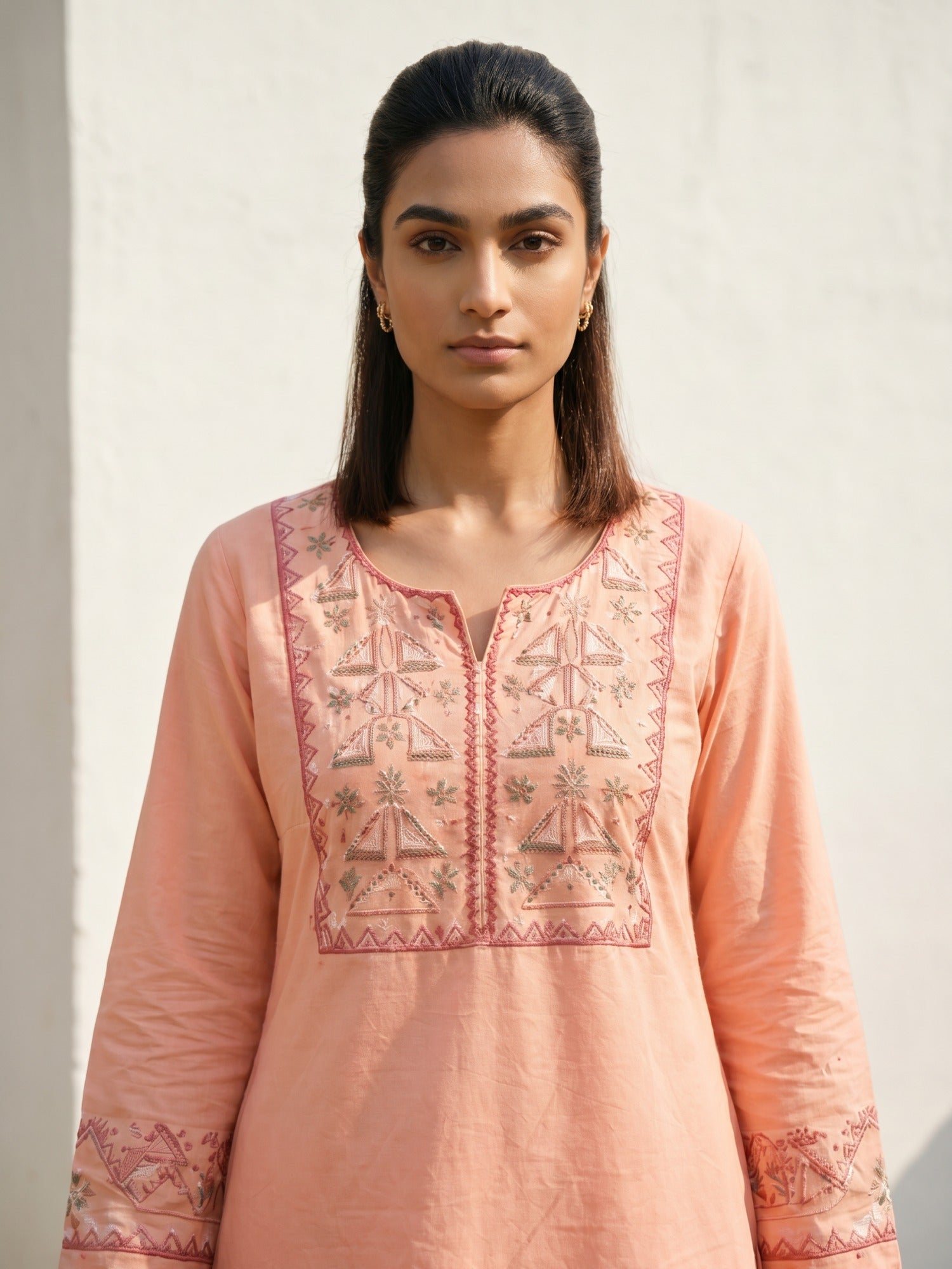 Philauri Cotton Embroidered Tunic with Palazzos