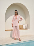 Philauri Bohemian Cotton Embroidered Tunic with Palazzos