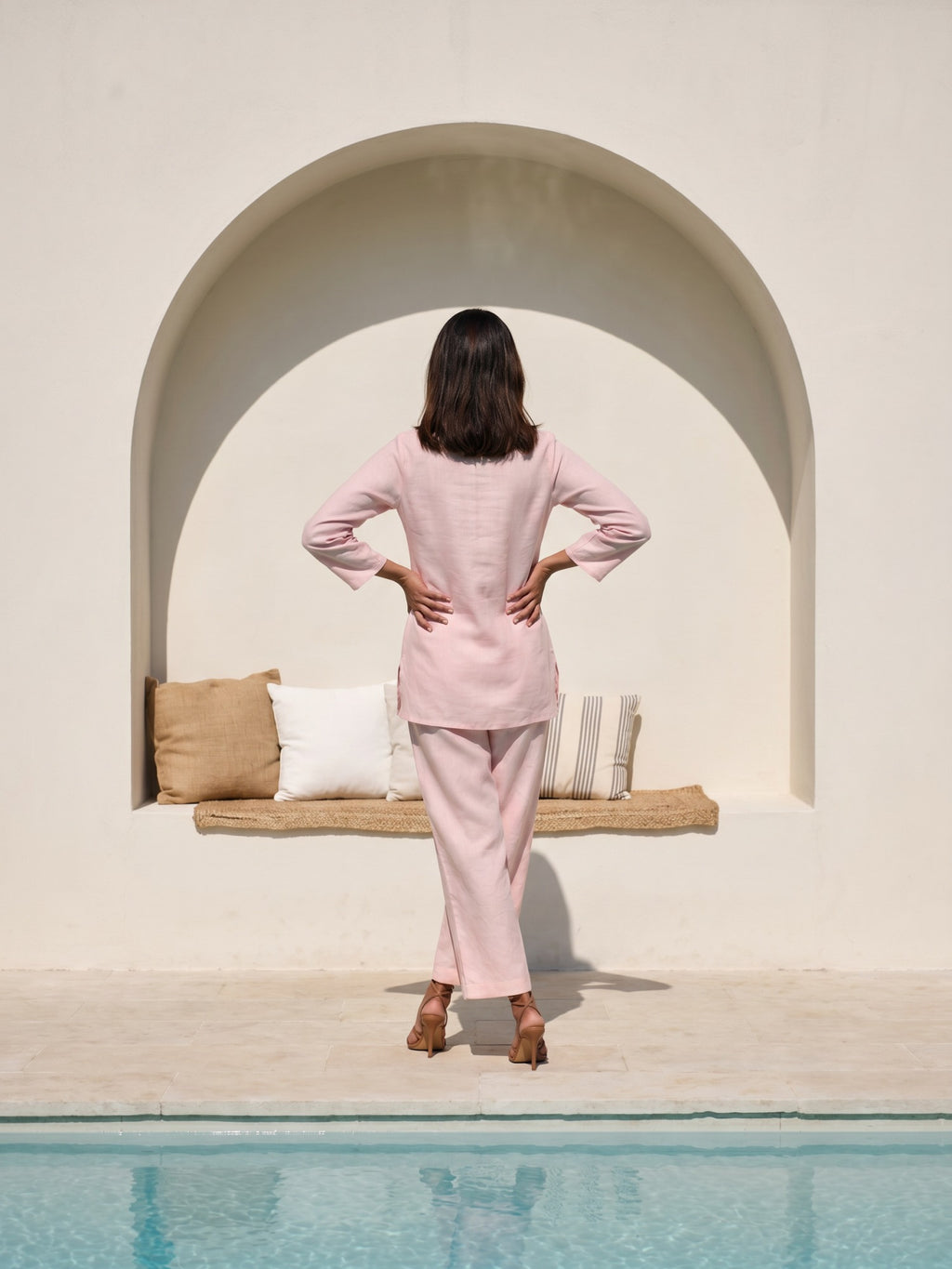 Philauri Bohemian Cotton Embroidered Tunic with Palazzos