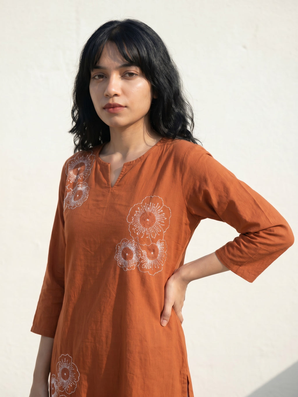 Philauri Cotton Embroidered Tunic with Trousers