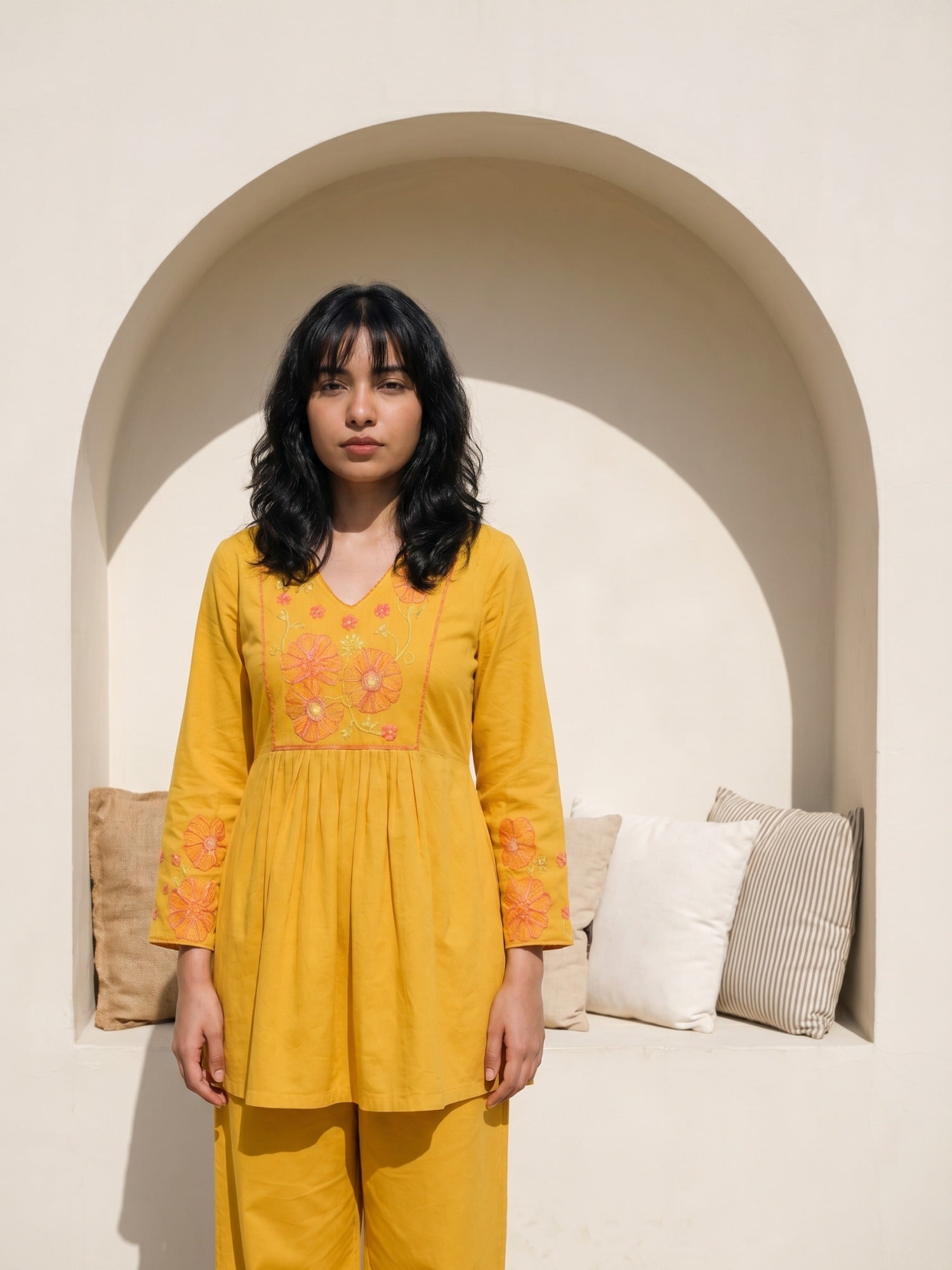 Philauri Cotton Embroidered Tunic with Trousers