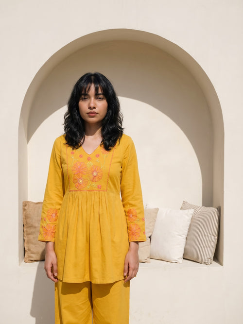 Philauri Cotton Embroidered Tunic with Trousers