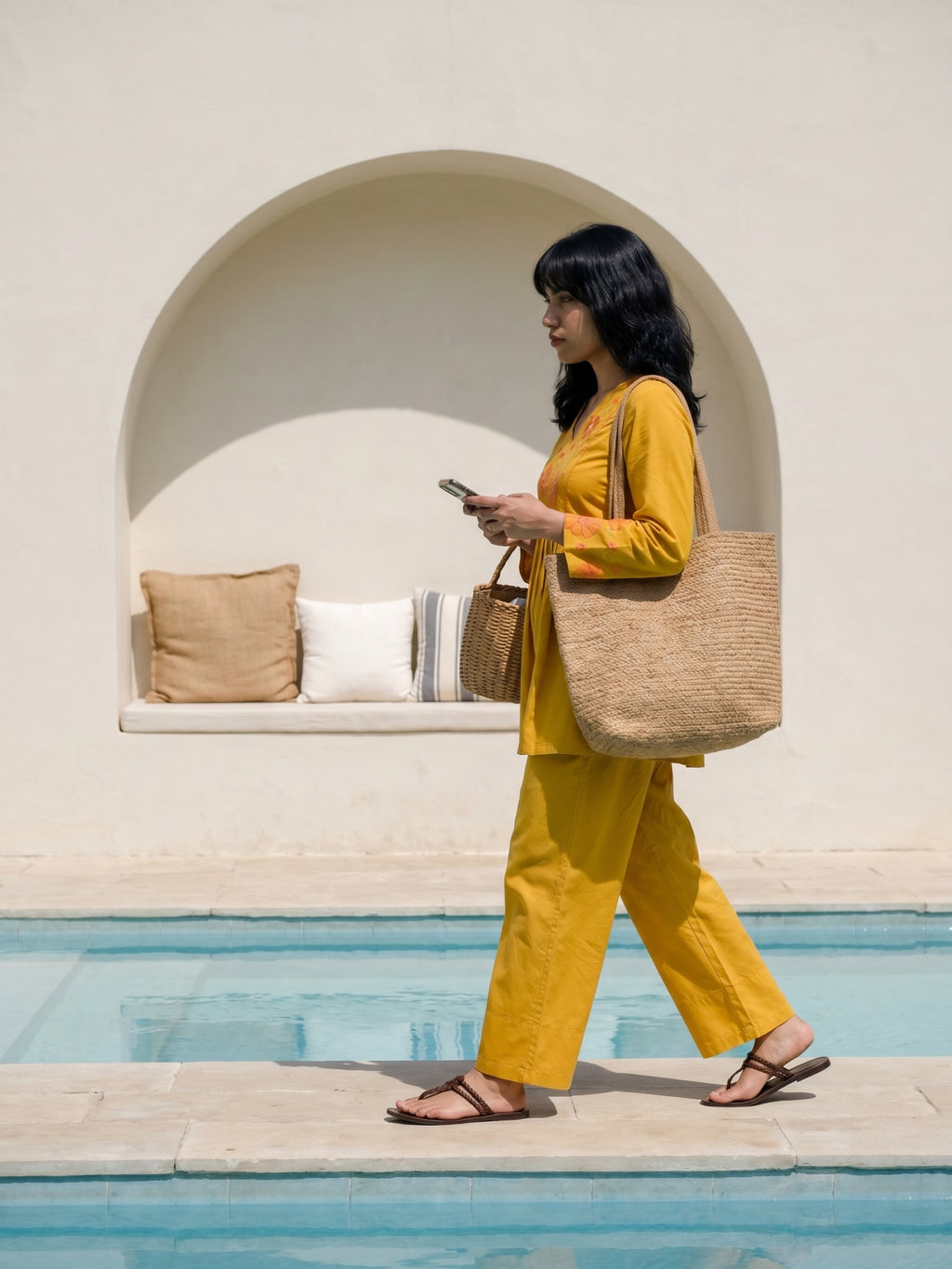 Philauri Cotton Embroidered Tunic with Trousers