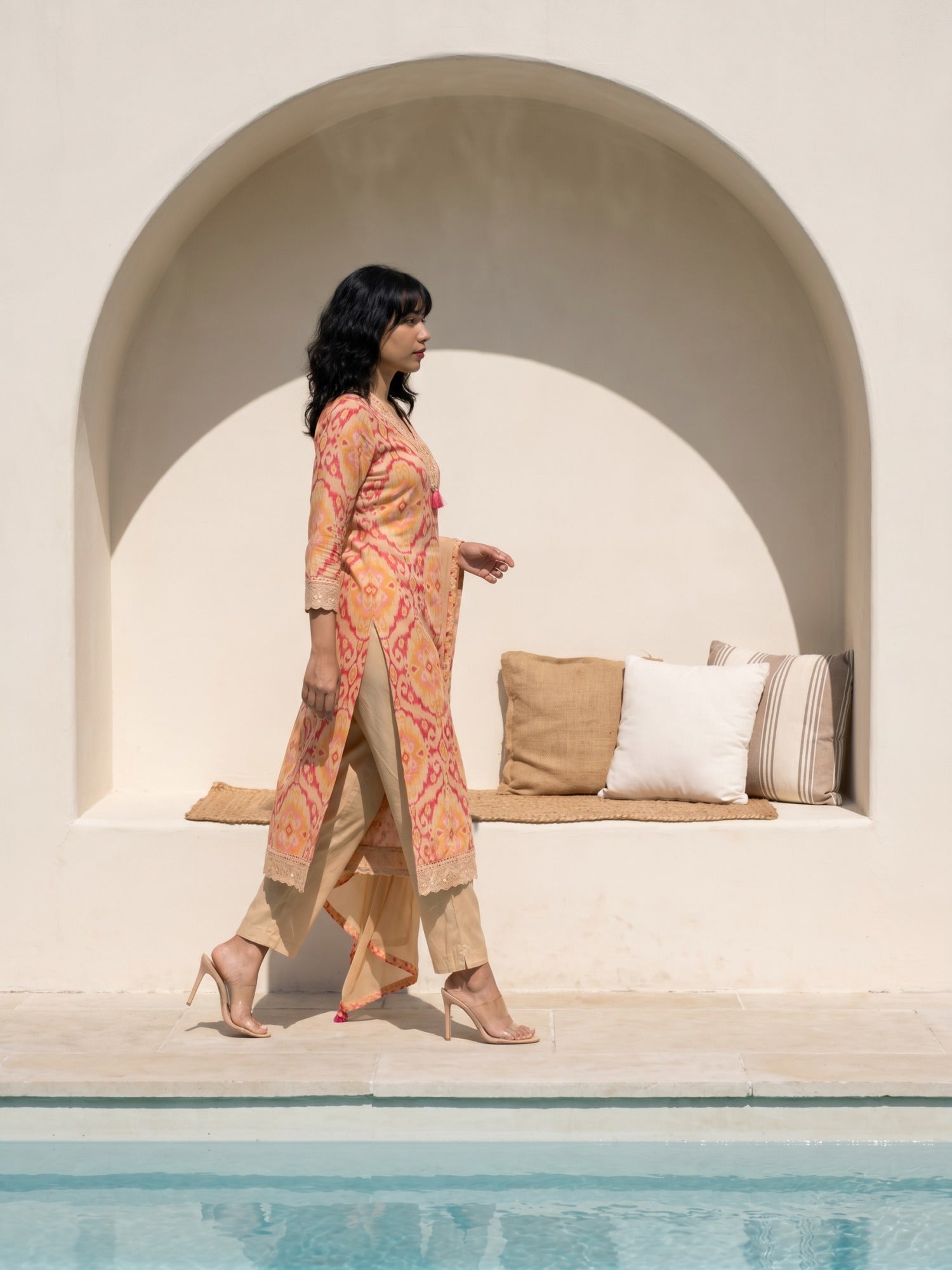 Philauri Women Ethnic Motifs Printed Regular Pure Cotton Kurta with Trousers & With Dupatta