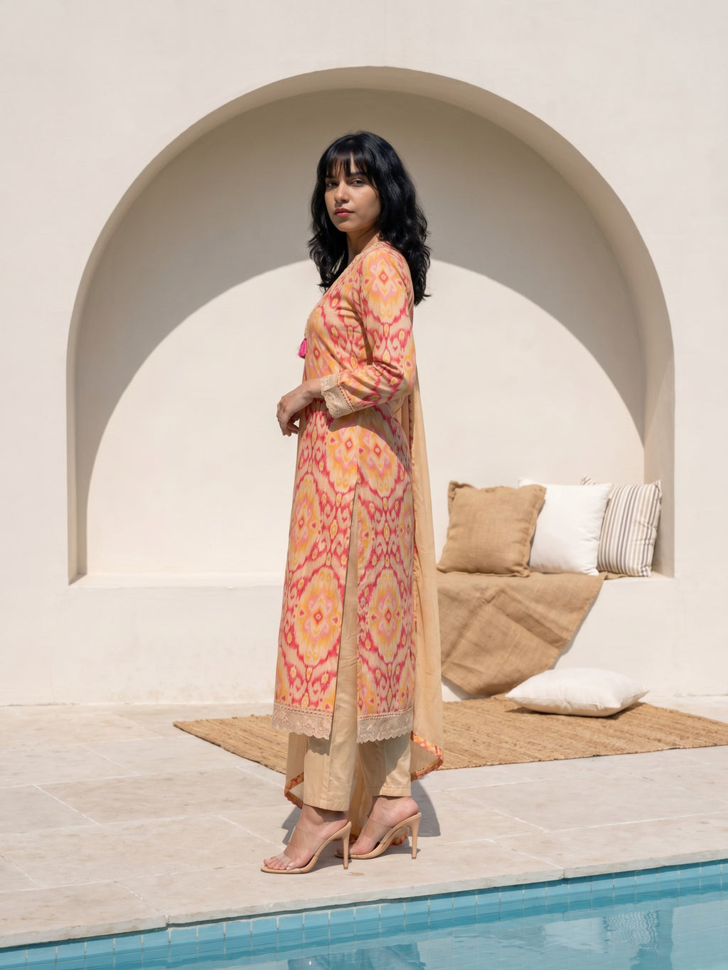 Philauri Women Ethnic Motifs Printed Regular Pure Cotton Kurta with Trousers & With Dupatta