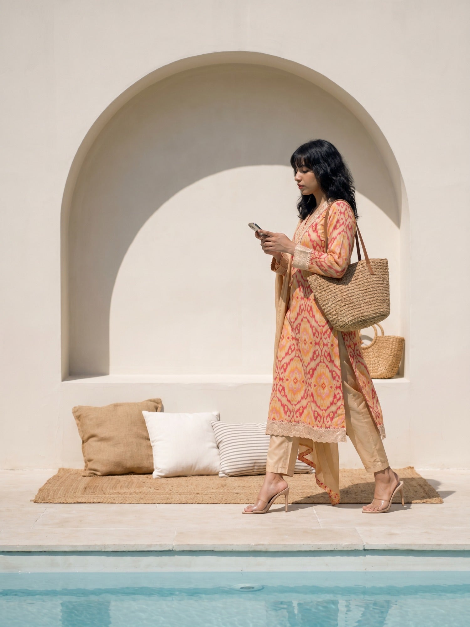 Philauri Women Ethnic Motifs Printed Regular Pure Cotton Kurta with Trousers & With Dupatta