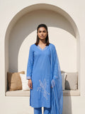 Philauri Women Ethnic Motifs Embroidered Regular Thread Work Pure Cotton Kurta with Trousers & With Dupatta