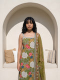 Philauri Women Floral Printed Regular Mirror Work Pure Cotton Kurta with Trousers & With Dupatta