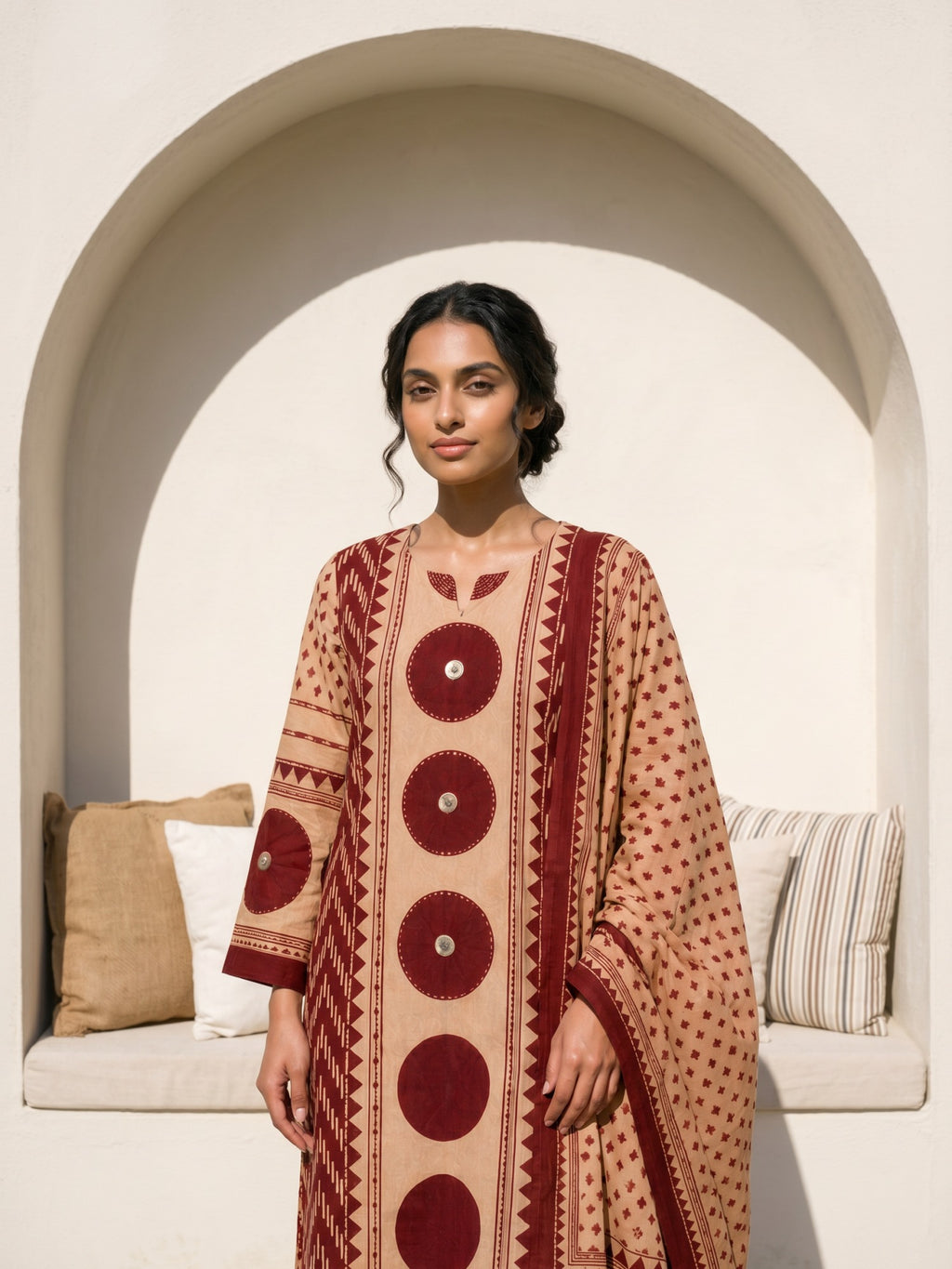 Philauri Women Printed Regular Pure Cotton Kurta with Trousers & With Dupatta