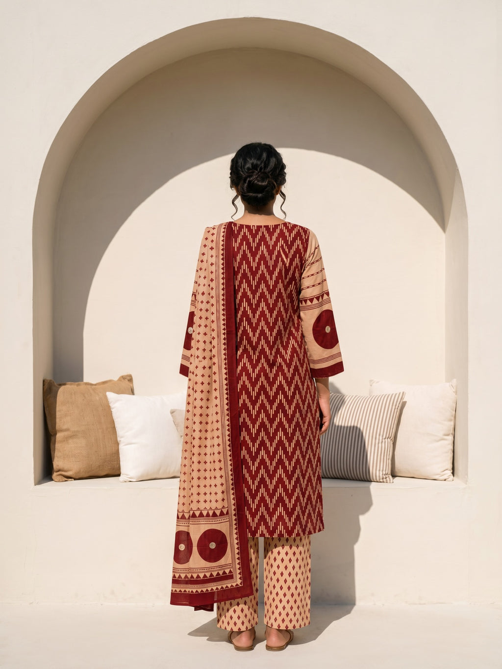Philauri Women Printed Regular Pure Cotton Kurta with Trousers & With Dupatta