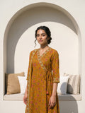 Philauri Women Floral Printed Angrakha Pure Cotton Kurta with Trousers & With Dupatta