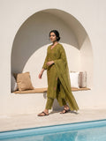 Philauri Women Floral Embroidered Regular Thread Work Pure Cotton Kurta with Trousers & With Dupatta