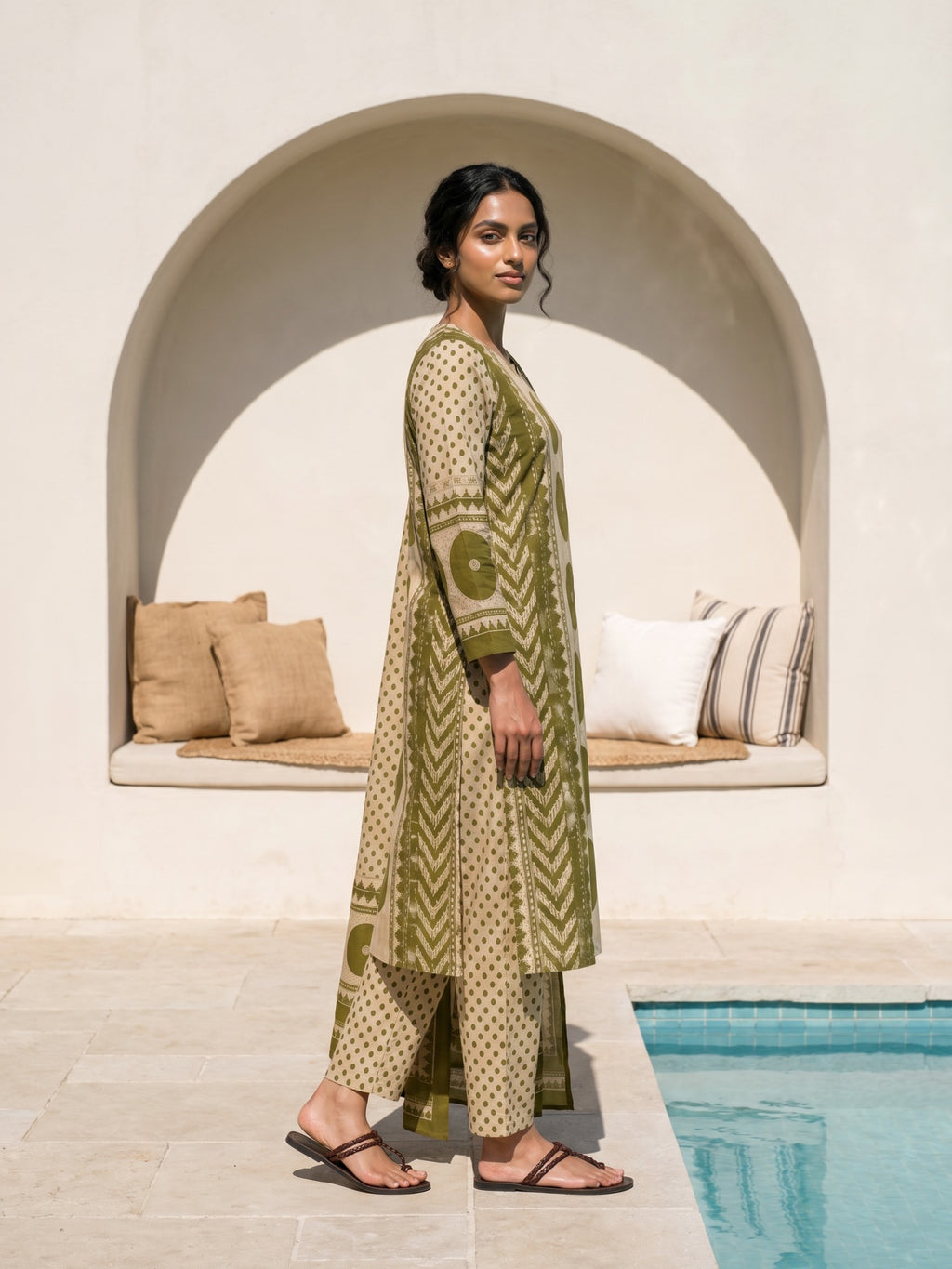 Philauri Women Printed Regular Pure Cotton Kurta with Trousers & With Dupatta