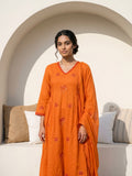Philauri Women Floral Embroidered Empire Thread Work Pure Cotton Kurta with Trousers & With Dupatta