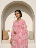 Philauri Women Floral Printed Regular Mirror Work Pure Cotton Kurta with Trousers & With Dupatta