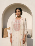Philauri Women Floral Embroidered Regular Thread Work Pure Cotton Kurta with Trousers & With Dupatta