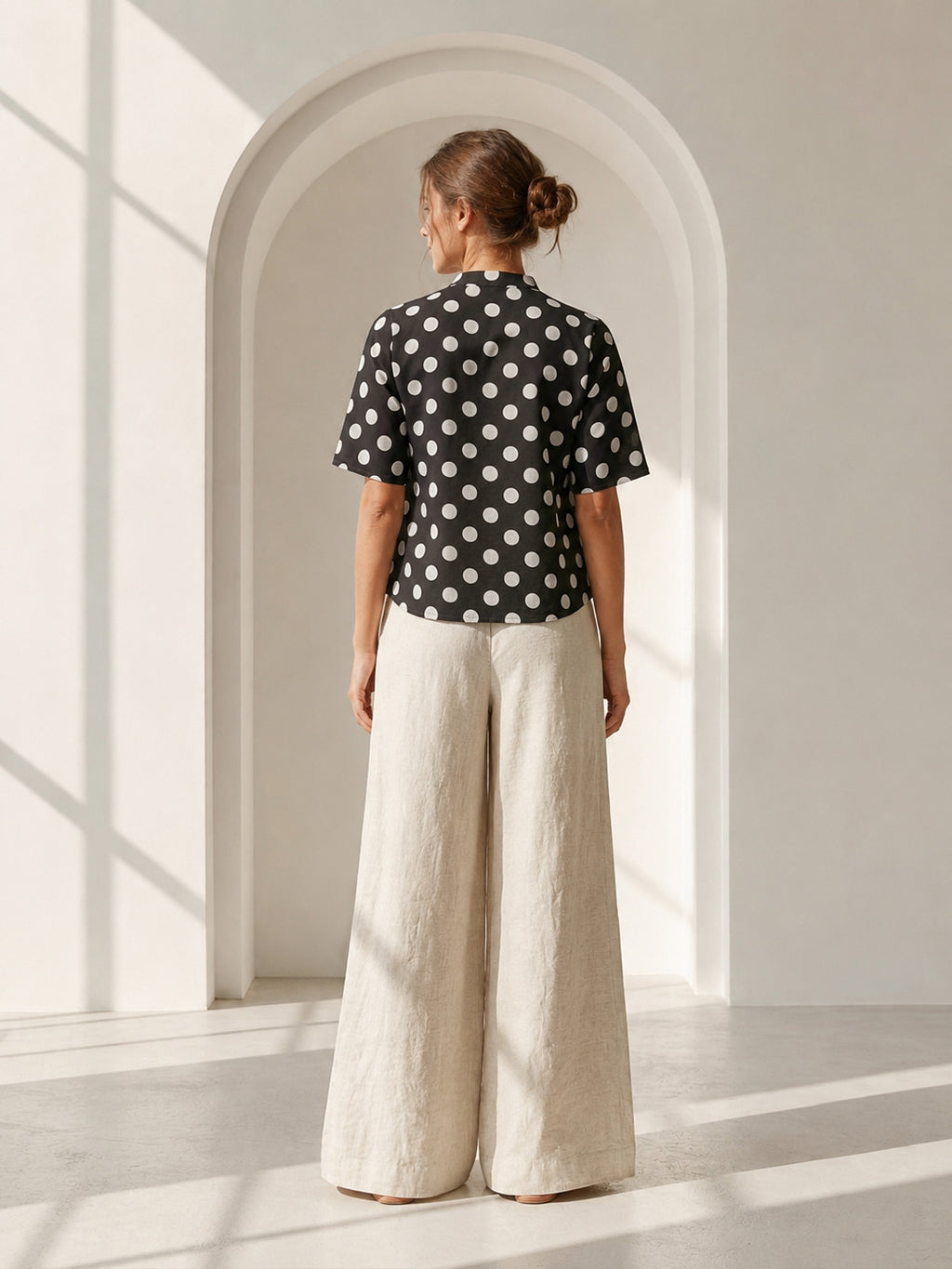 Philauri Polka Dot Print Cotton Top