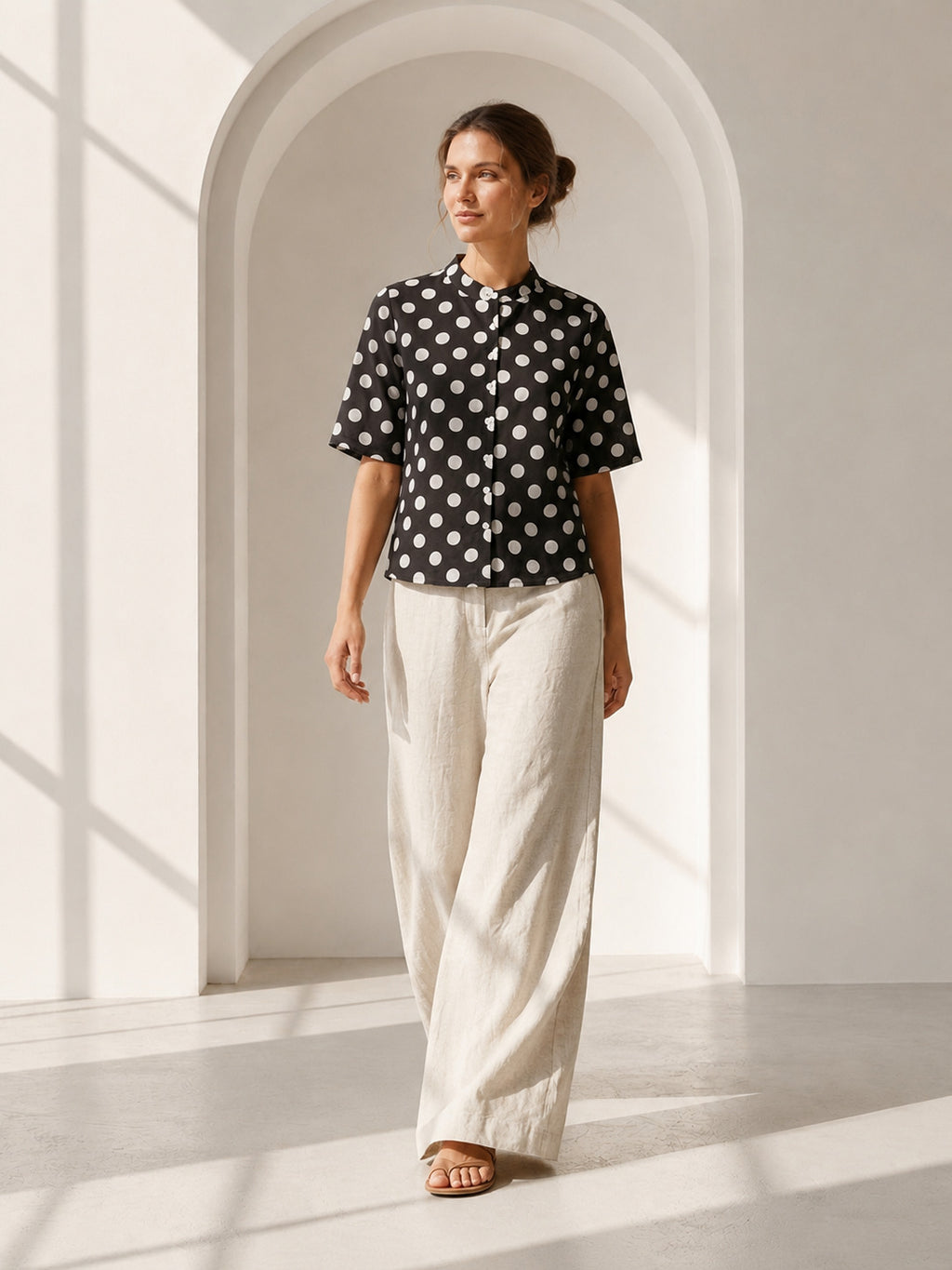 Philauri Polka Dot Print Cotton Top