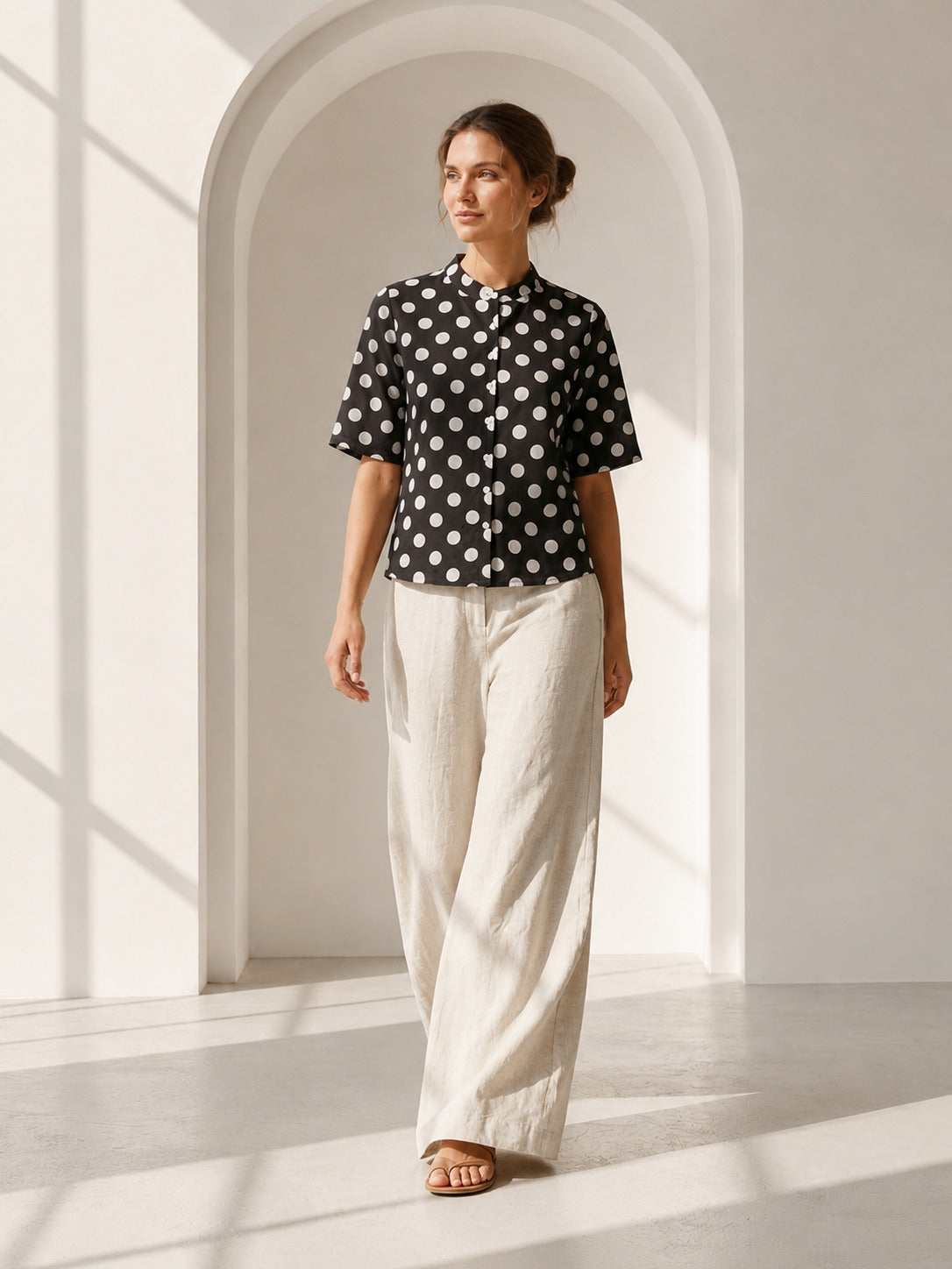 Philauri Polka Dot Print Cotton Top