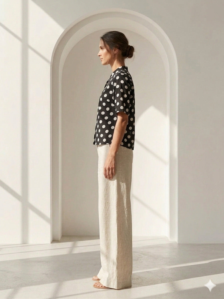 Philauri Polka Dot Print Cotton Top