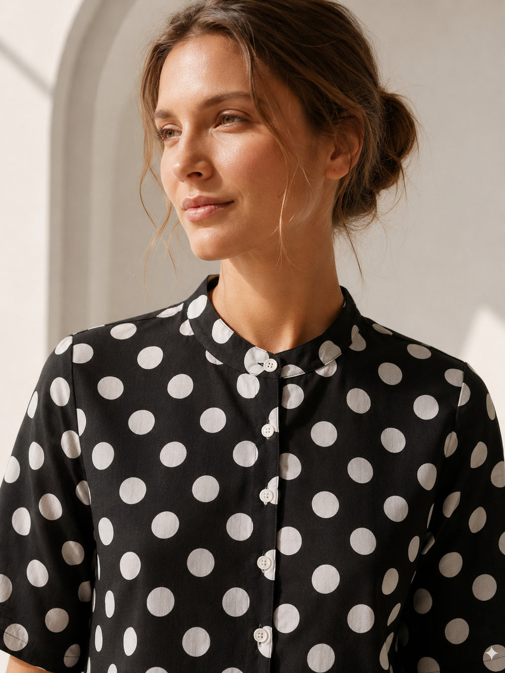 Philauri Polka Dot Print Cotton Top