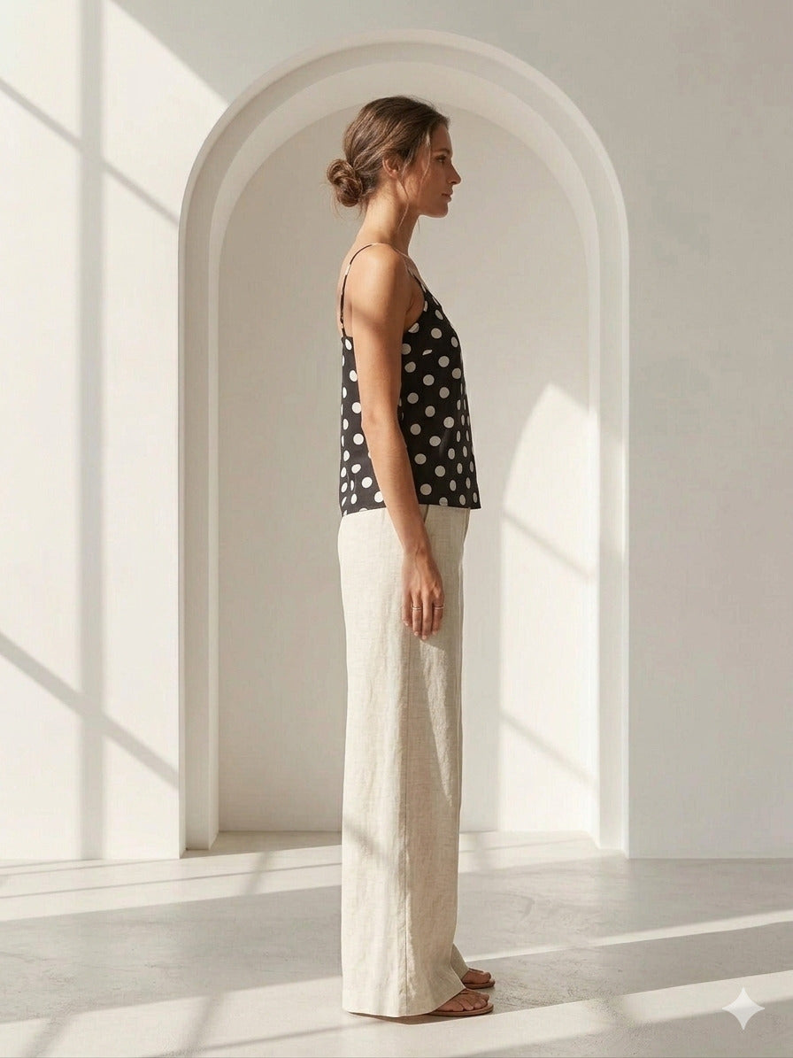 Philauri Polka Dot Print Cotton Top