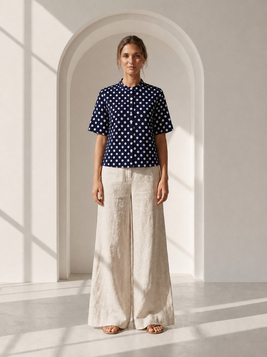 Philauri Polka Dot Print Cotton Top