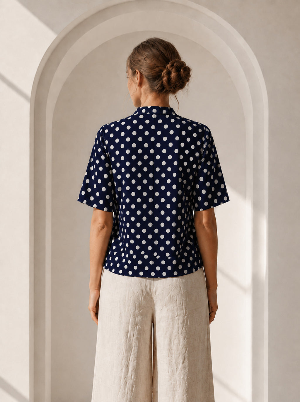 Philauri Polka Dot Print Cotton Top
