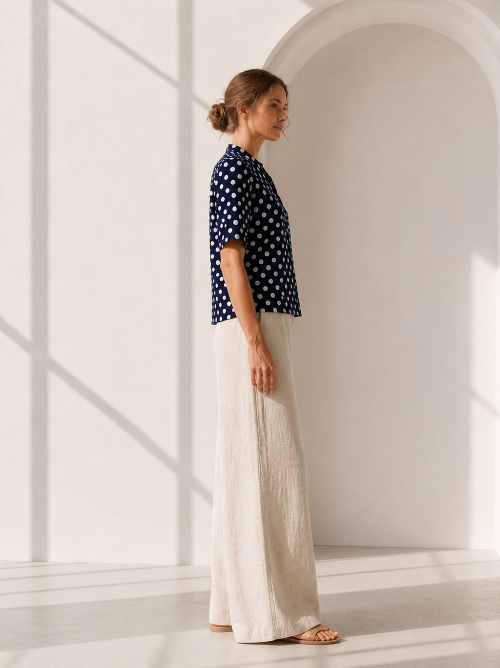 Philauri Polka Dot Print Cotton Top