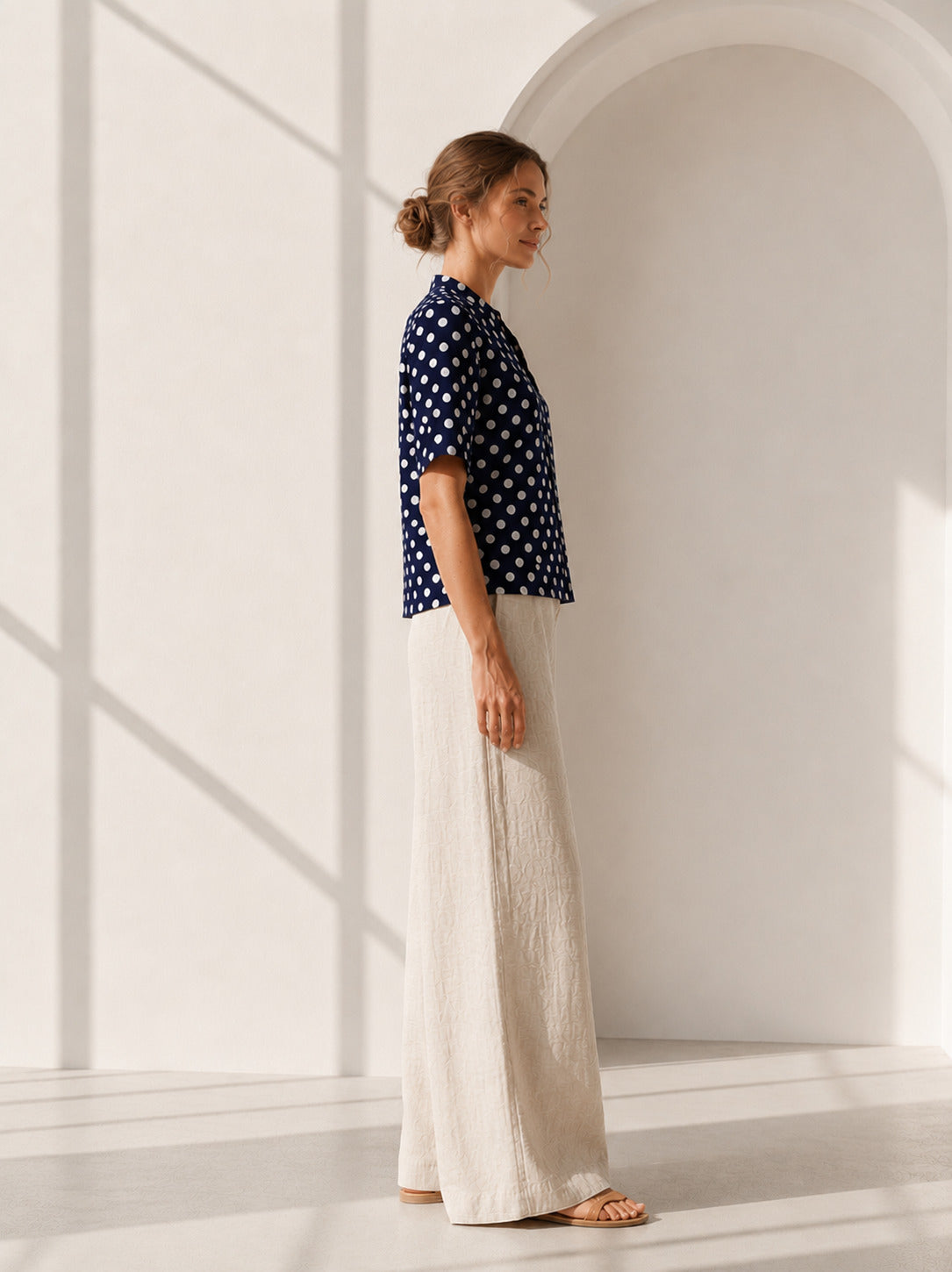 Philauri Polka Dot Print Cotton Top