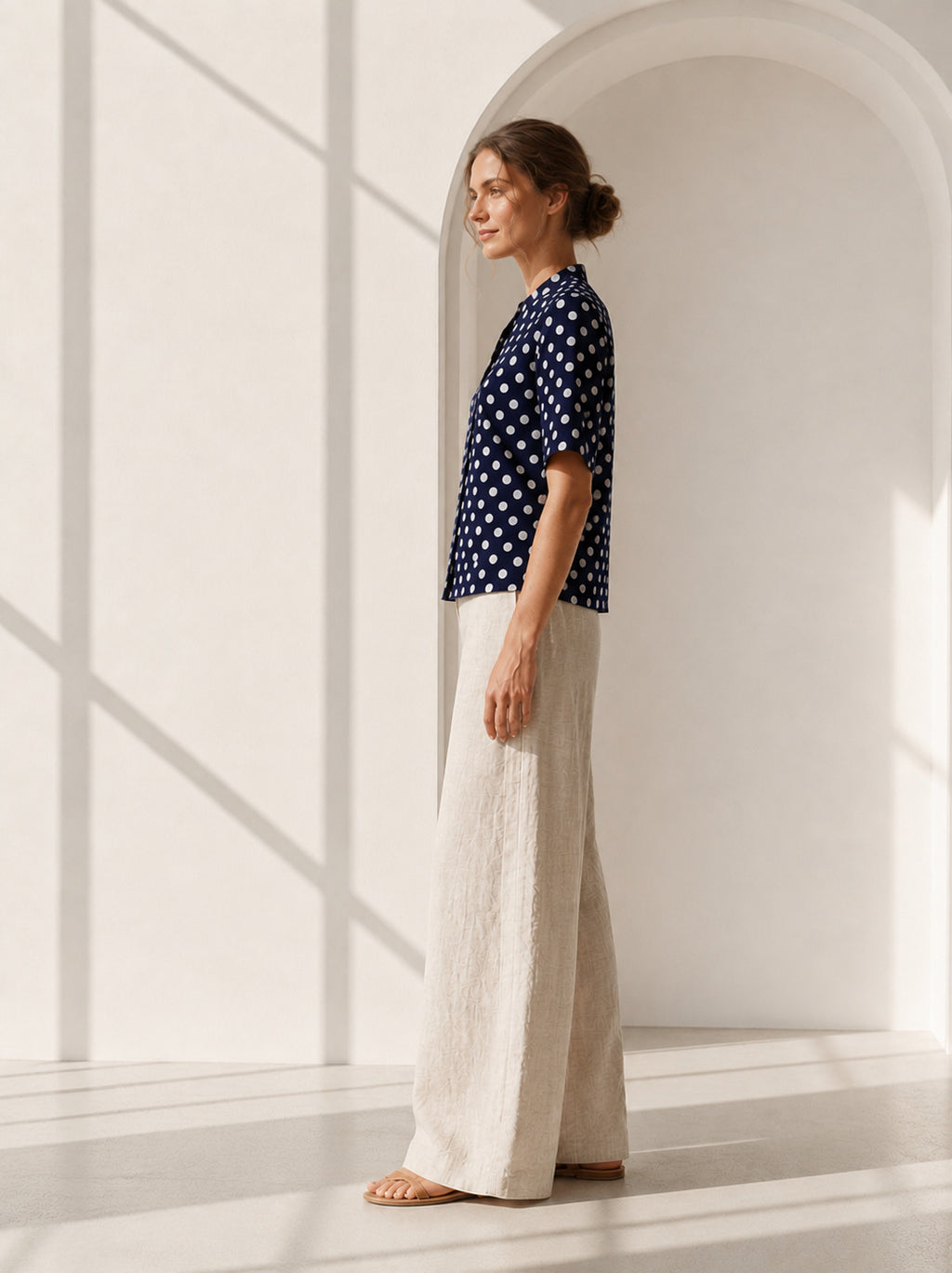 Philauri Polka Dot Print Cotton Top