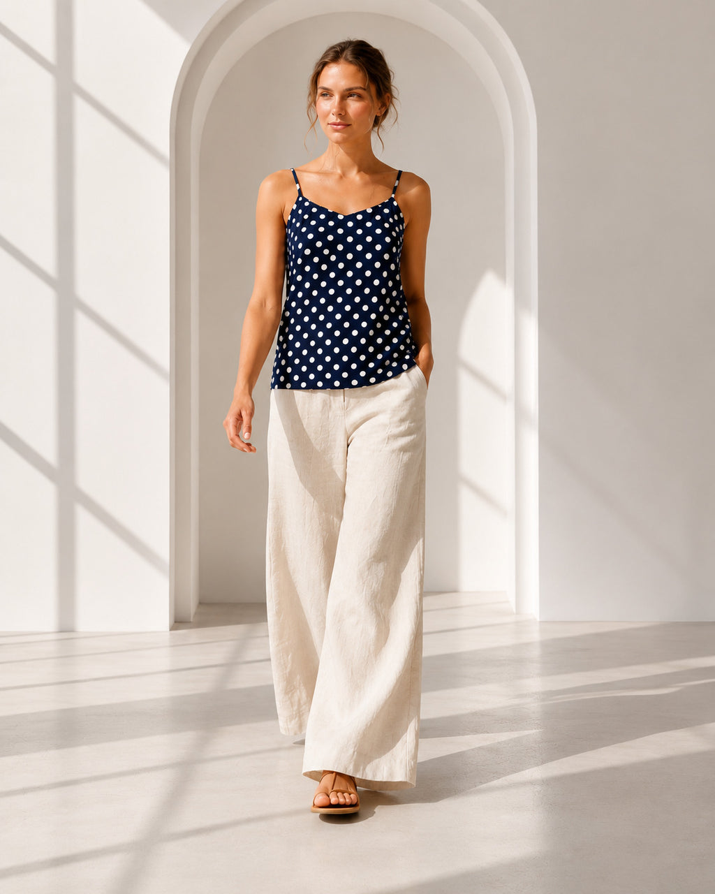 Philauri Polka Dot Print Cotton Top