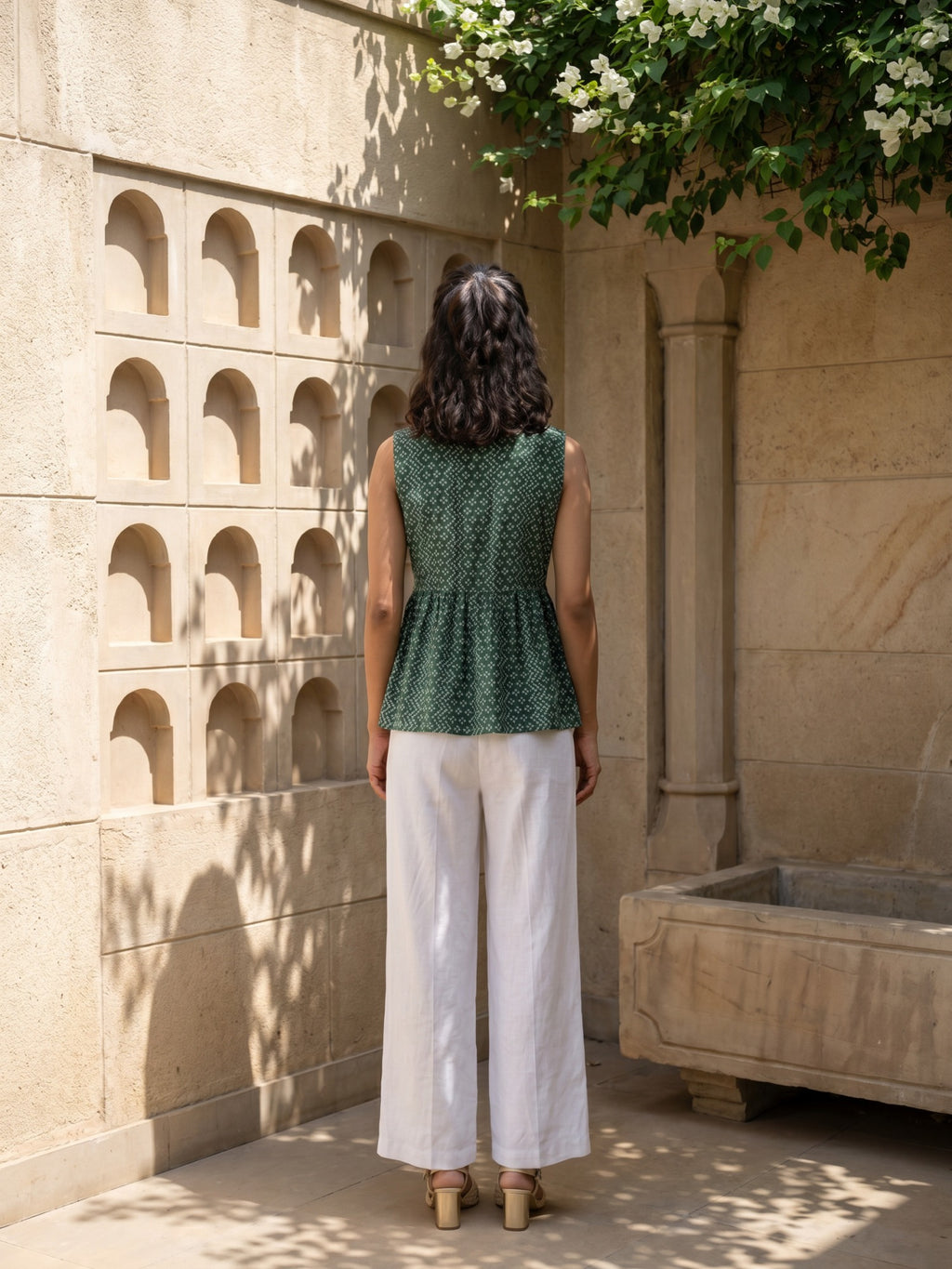 Philauri Geometric Print Ethnic Peplum Top