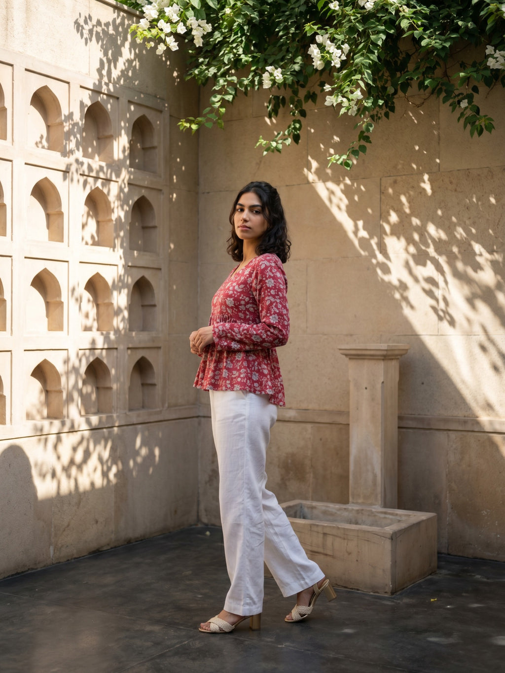 Philauri Floral Print Peplum Top