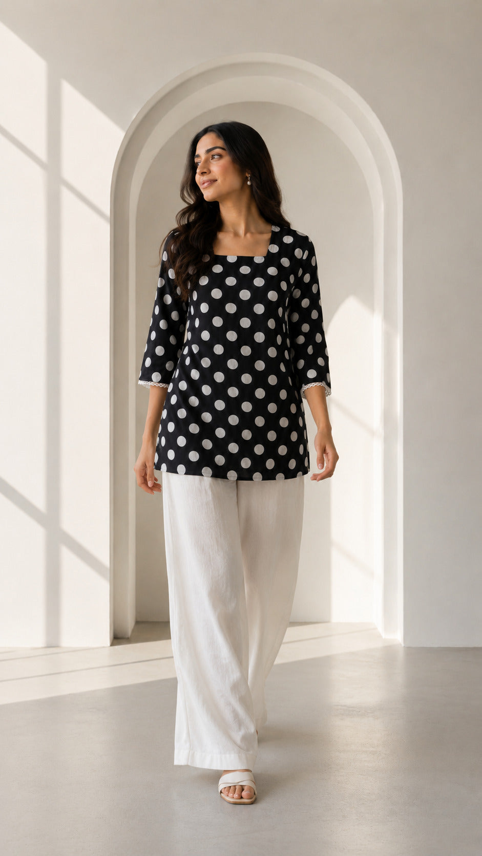 Philauri Square Neck Printed Ethnic Tunic