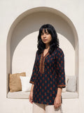 Philauri Ethnic Motifs Printed V-Neck Pure Cotton Kurti