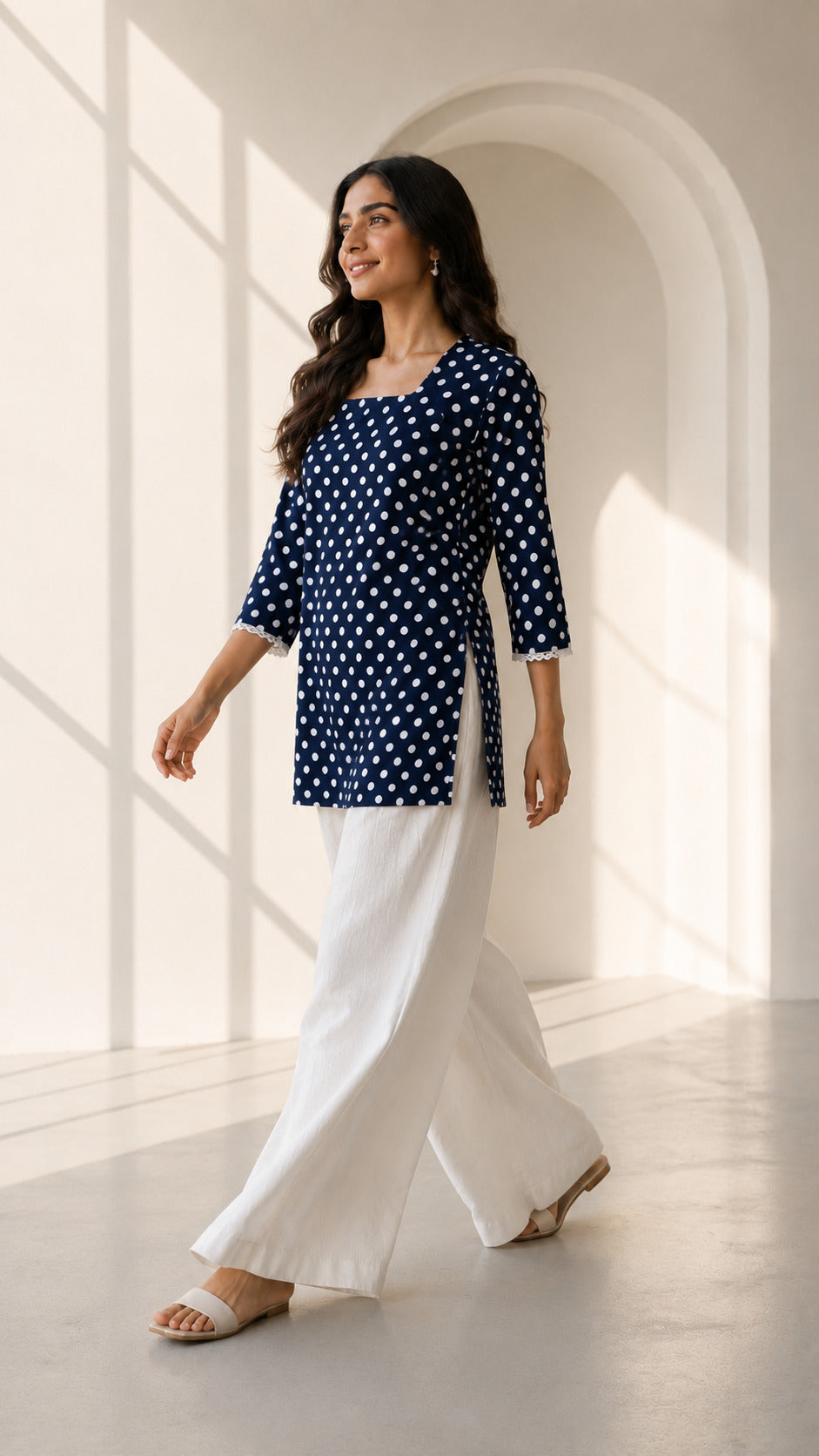 Philauri Square Neck Printed Ethnic Tunic