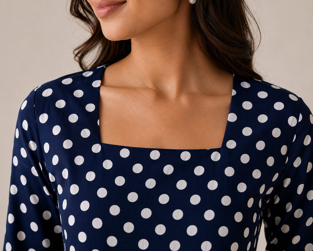 Philauri Square Neck Printed Ethnic Tunic