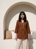 Philauri Floral Printed V-Neck Pure Cotton Kurti